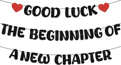 Farewell Decorations Party Good Luck – 3 Pcs Glitter Black the Beginning of a Ne