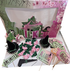 Wicked Theme Birthday Decor Banner Photo Booth Scrunchie Favors Witch Hats 3D
