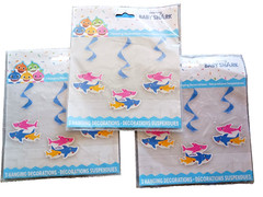 Baby Shark Happy Birthday Party Hanging Swirl Decorations 3 Packs Kids Decor