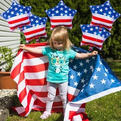 10 Pack 18 Inch American Flag Star Foil Balloons, Patriotic USA Helium Mylar …