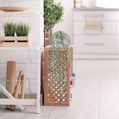 Decorative Hanging Plants for Shelf, Faux Ivy Eucalyptus Small, Light Green