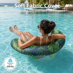 Best FindUWill Inflatable Pool Float Chairs for Adults 2 Pack Soft Fabric Cover