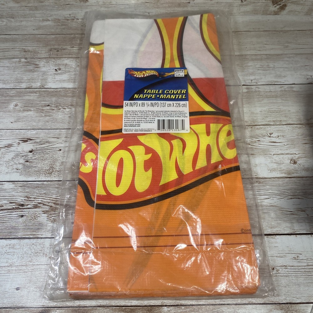 Hallmark Party Express Hot Wheels Birthday Party Table Cover 54″ x 89.25″ 2003