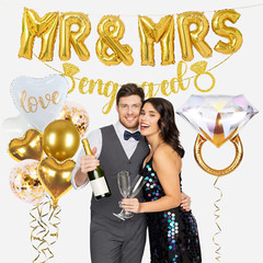 Engagement Party Decorations Sparkly Gold Engagement Decorations, Engaged Banner