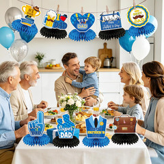 9 Pcs Father’S Day Decorations, Double Sided Happy Fathers Day Honeycomb