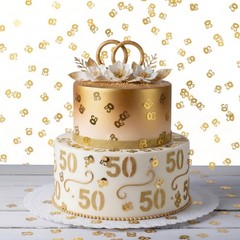 Gold 50th Confetti, 50th Number Confetti, Wedding Anniversary Party Table Dec…