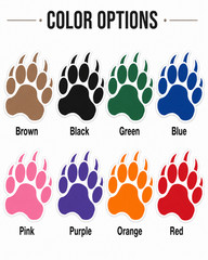 Bear Paw Sidewalk Decals 9″ Floor Stickers Party Tracks Set of 5 Outdoor Vinyl