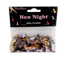 Pink Silver Gold Assorted Pack of Fun Hen Party Willy Confetti