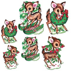 Beistle Vintage Christmas Reindeer Cutouts – Party Supply Decoration