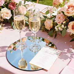 30 PCS 6 Inch Round Circle Flat Mirror Tray Candle Plate Table Centerpiece