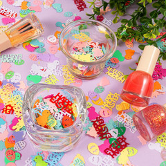 1500 PCS Easter Confetti Rabbit Egg Chicken Shape Glitter Metallic Foil Table Sc