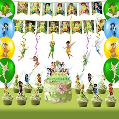 33 Pcs Tinker Bell Party Decoration Tinkerbell Birthday Supplies Balloons Banner