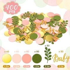 Baby Shower Confetti Decorations Table Dots Bright Greenery Style 400 PCS