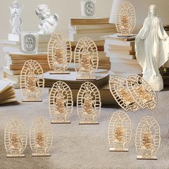 12 PCS Wooden Baptism Centerpieces Table Decorations Bautizo Para Nino Nina