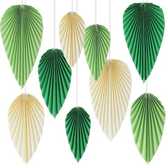 Paper Fans Party Decorations Green Paper Leaves for Decoration Paper Palm Leaves