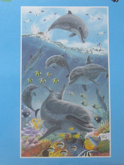 Dolphins Fish Blue Tropical 42″x72″ Pkg Plastic Wall/Door Mural Decoration New