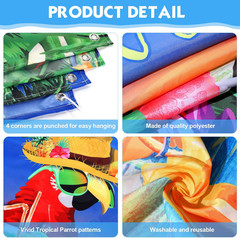 It’S 5 O’ Clock Somewhere Summer Backdrop Tropical Parrot Banner Beach Hawaii De