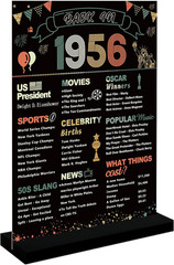 70Th Birthday Party Decorations, Colorful Vintage 1956 Poster Acrylic Sign with