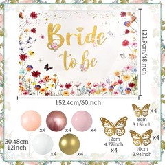 Bride To Be Backdrop Wildflower Bridal Shower Spring Floral Wedding Decor