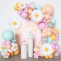 168Pcs Daisy Balloon Arch Garland Kit, Pastel Blue Orange Yellow Purple Confe…