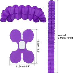 9.8Ft Four-Leaf Garland, 6 Pack Tissue Paper Hanging Flower Garland Reusable Str