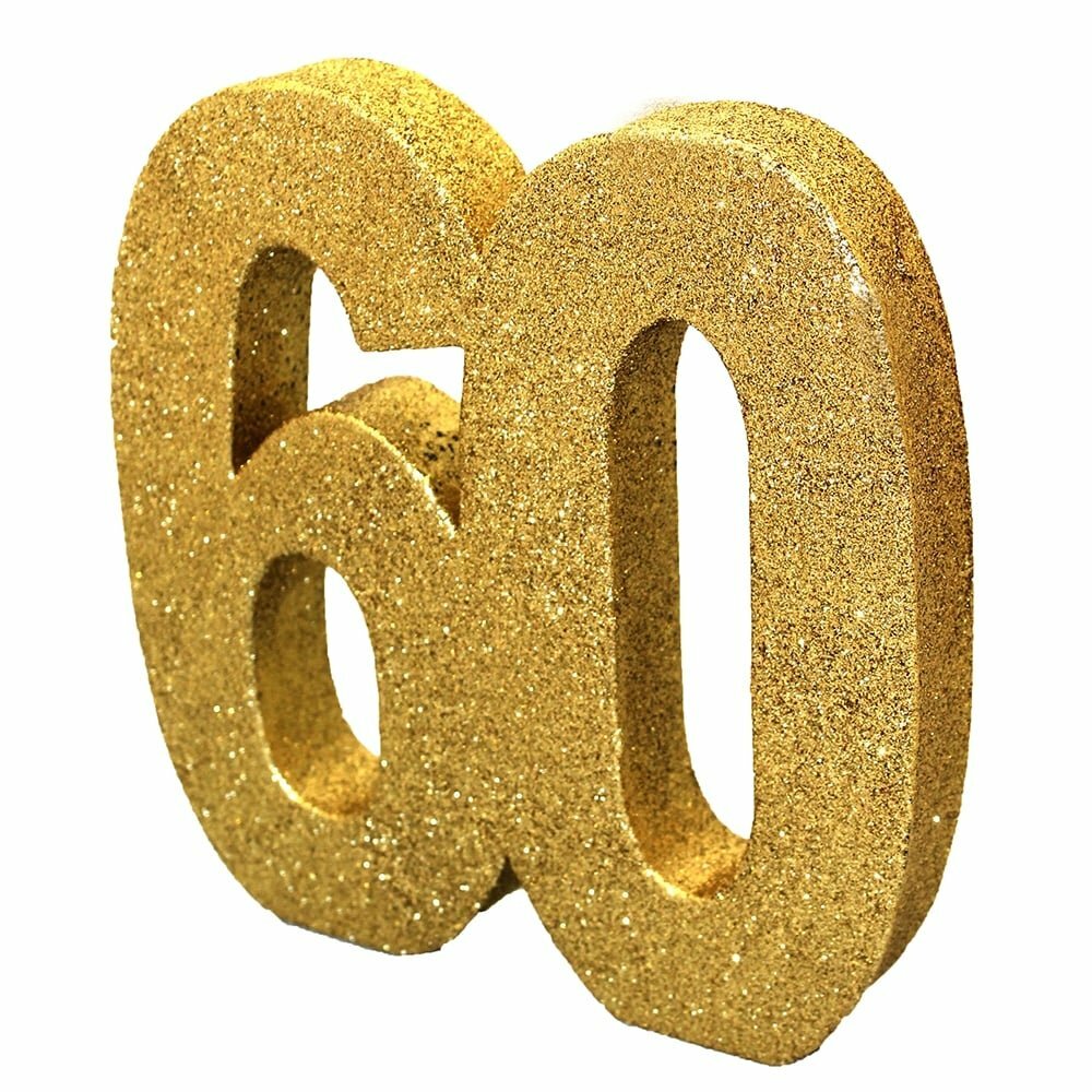 Birthday Table Centre Piece Decoration Gold Glitter 60 H105