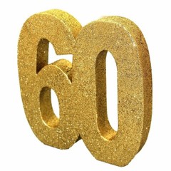 Birthday Table Centre Piece Decoration Gold Glitter 60 H105