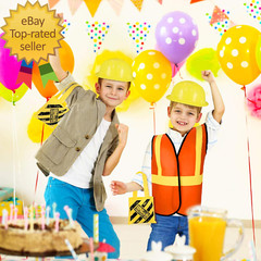108 Pcs Kids Construction Vest Bulk Kids Worker Costumes Party Supplies Includin