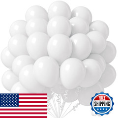 Awenztech White Balloons 12 Inch White Latex Balloons 50Pcs Party Balloon For