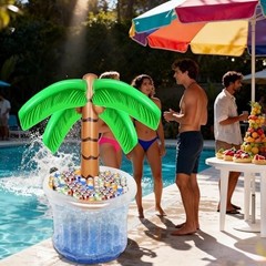 Zcaukya Inflatable Palm Tree Cooler, 60″ Blow Up Palm Tree Cooler for Tropica…