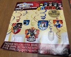 NEW Power Rangers MegaForce Swirl Decorations & Samurai Table Cloth Birthday Set