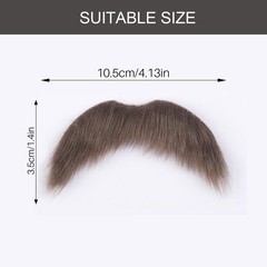 Fake Mustache for Men Classic Halloween Self Adhesive Average, Brown