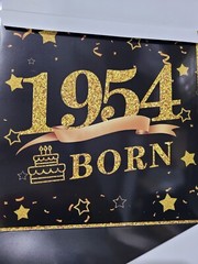 4pcs 70th Birthday Decorations Boxes, Black Gold Happy 70 Birthday Boxes