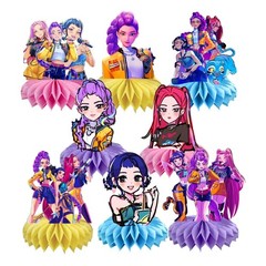 8Pcs Demon Movie Hunters Honeycomb Table Centerpiece,Demon Movie Hunters Birt…