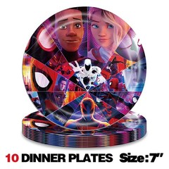 Miles Morales Spider Man Party Supplies Set Plates Balloons Banner Tablecloth