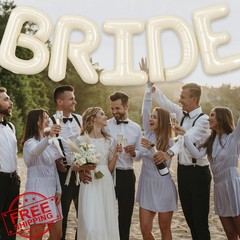 BRIDE Balloons Bachelorette Party Decorations, 40 Inch Cream Beige Bride Lett…