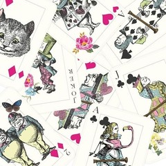 8 Reusable Oversized Playing Cards – Alice in Wonderland Party Decor, Mad Hatter