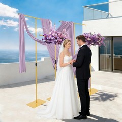 ‌4* Wedding Backdrop Stands Metal Tabletop Height Adjustable Backdrop Stand Gold