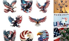 8 Pcs 4th of July Hanging Ornaments Eagle Independence Day Decorations Style 8