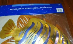 VTG Tropical Fish Novelty Gold Foil Party Decoration Amscan 16.25″ Hanging