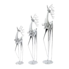 3PCS Deer Statues Modern Deer Figurines Freestanding Deer Ornaments