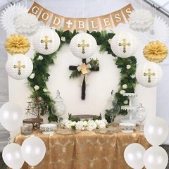 First Communion Banner Kit, Baptism Decorations for Boys Girls, First Communi…