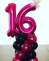 16 Number Balloons Giant 16 or 61 Balloons Hot 40 Inch Hot Pink Hot Pink 16