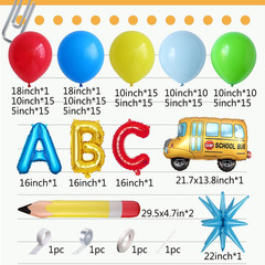 Back to School Party Decorations, 153Pcs Rainbow Balloons Garland Arch Kit with