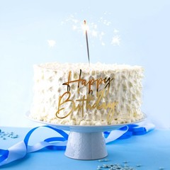 Gold Happy Birthday Cake Toppers Acrylic Sign Decorations Party Dessert 10 PCS