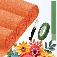 Crepe Paper Roll 9.8Inch x 8.2Ft/3RollsDIY Gift Crepe Paper Sheet Color Paper…