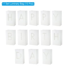 White Paper Luminary Bags Birthday Flame Resistant Candle Bags