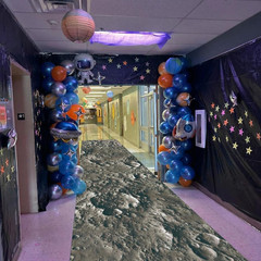 1 Piece Space Themed Party Decorations 2 X 10 Ft Moon Aisle Runner Non-Slip Luna