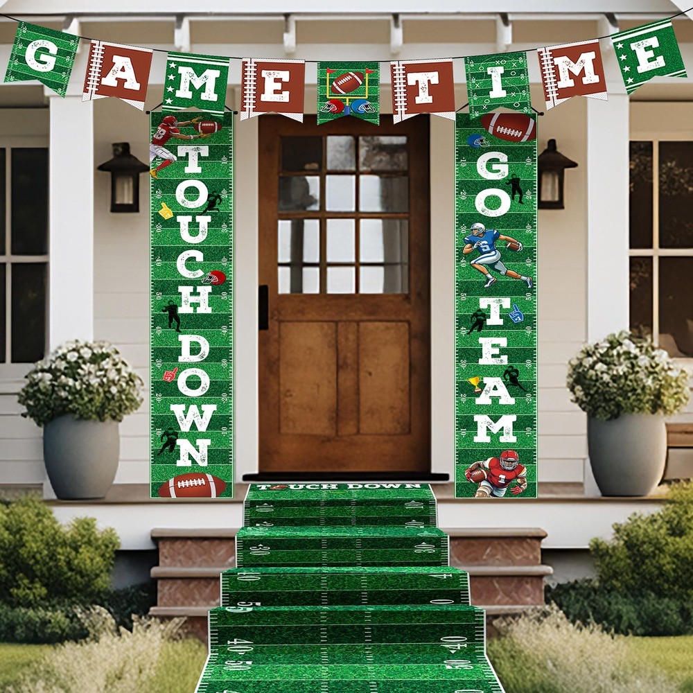 3 Pcs Football Party Decoration Set, Football Porch Signs Sport Theme Floor R…