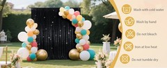 6x6ft Black Sequin Backdrop, High Density Non-Transparent Glitter Curtain for